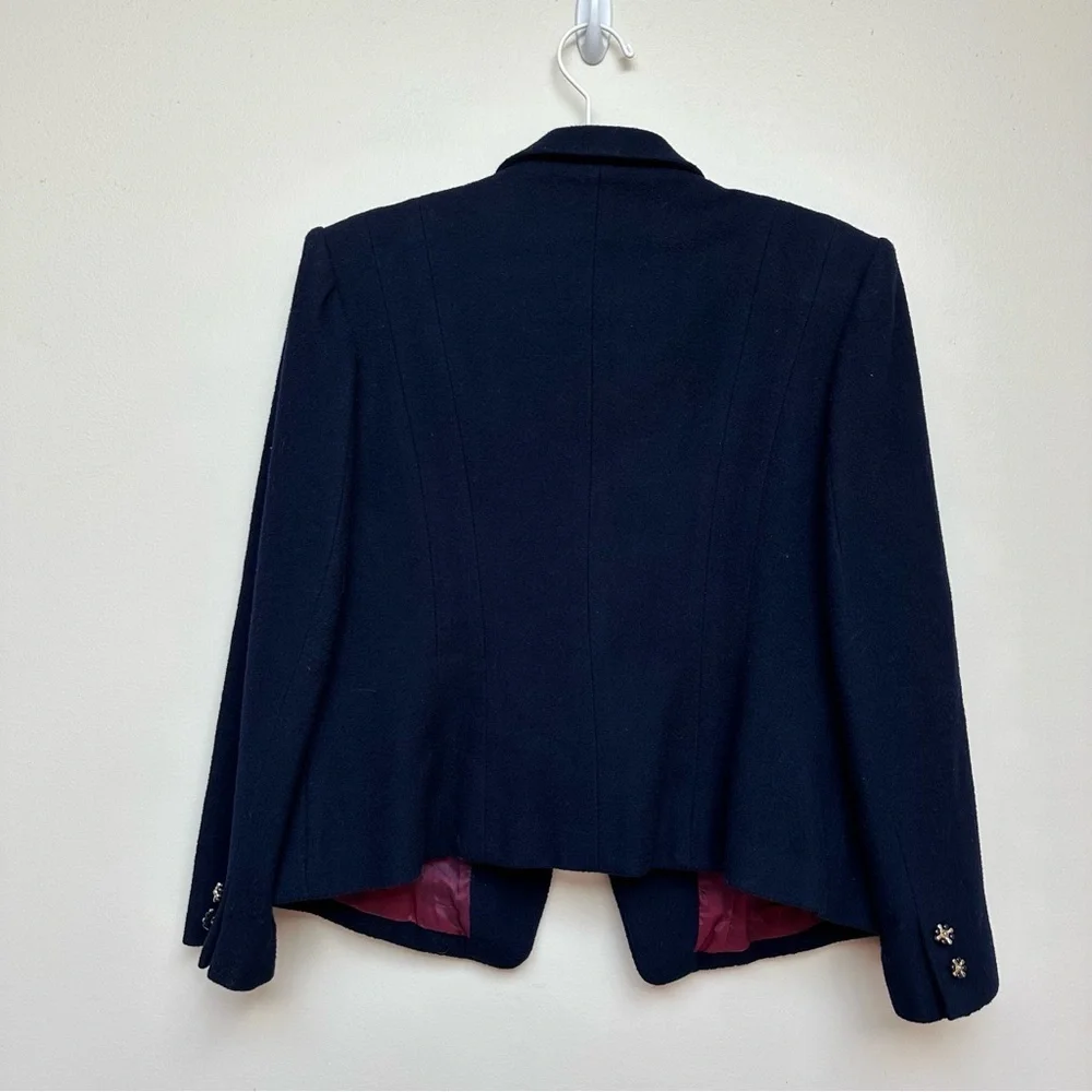 Julia Design Navy Wool Rayon Blend Blazer - Size 11 - Timeless‎ Sophistication